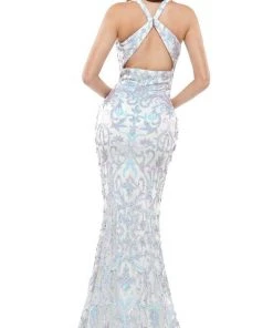 Colors Dress - 2520 Sequin V Neck Sheath Dress