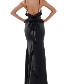 Colors Dress - 2646 Sweetheart Bodice Ruffle Trim High Slit Gown 6 Colors Dress - 2646 Sweetheart Bodice Ruffle Trim High Slit Gown