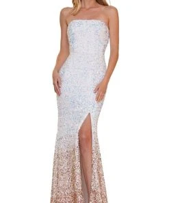 Colors Dress - 2683 Strapless Ombre Sequin Gown 8 Colors Dress - 2683 Strapless Ombre Sequin Gown