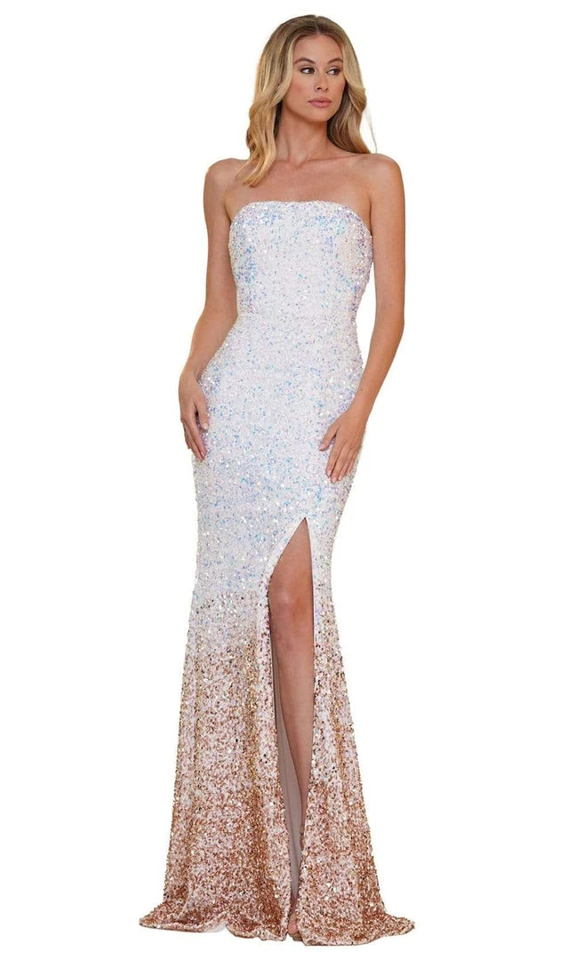 Colors Dress - 2683 Strapless Ombre Sequin Gown 5 Colors Dress - 2683 Strapless Ombre Sequin Gown
