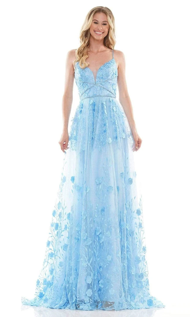 Colors Dress - 2726 Embroidered V-Neck A-Line Dress 5 Colors Dress - 2726 Embroidered V-Neck A-Line Dress