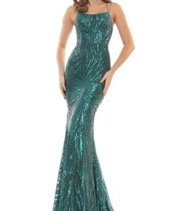 Colors Dress - 2743 Straight Across Sequin Dress