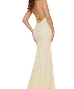 Colors Dress - G1076 Embellished Sheath V Neck Dress