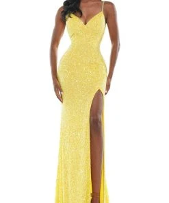 Colors Dress K101 - Shimmering V-neck Long Dress 12 Colors Dress K101 - Shimmering V-neck Long Dress