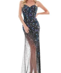 Colors Dress K121 - Fully Sequined Sweetheart Long Gown