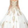 Dancing Queen - 1105 Strapless Sweetheart Gilt Appliqued Prom Ball Gown 1 Dancing Queen - 1105 Strapless Sweetheart Gilt Appliqued Prom Ball Gown