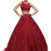 Dancing Queen - 1155 Two-Piece Sequined Floral Quinceanera Gown 1 Dancing Queen - 1155 Two-Piece Sequined Floral Quinceanera Gown