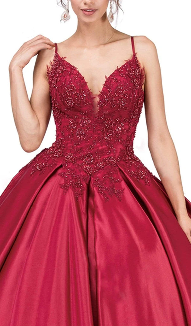 Dancing Queen - 1339 Beaded Floral Appliqued Sleek Ballgown 4 Dancing Queen - 1339 Beaded Floral Appliqued Sleek Ballgown