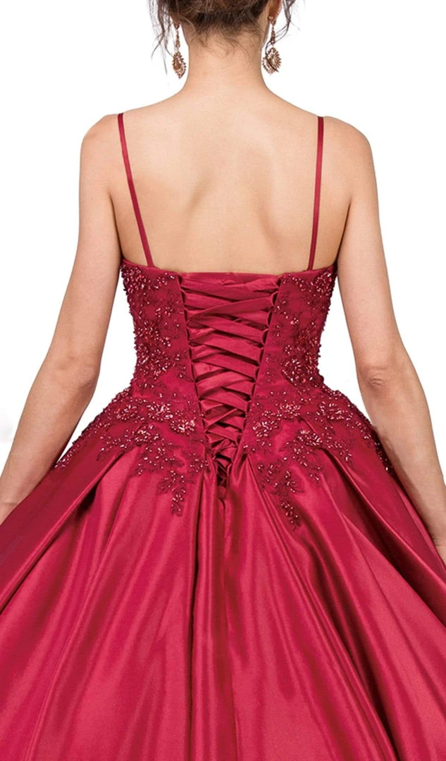 Dancing Queen - 1339 Beaded Floral Appliqued Sleek Ballgown 6 Dancing Queen - 1339 Beaded Floral Appliqued Sleek Ballgown