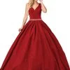 Dancing Queen - 1356 Deep V-Neck Bejeweled Waist Ballgown 1 Dancing Queen - 1356 Deep V-Neck Bejeweled Waist Ballgown