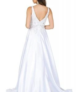 Dancing Queen - 139 Embellished Plunging V-Neck Wedding Gown 6 Dancing Queen - 139 Embellished Plunging V-Neck Wedding Gown