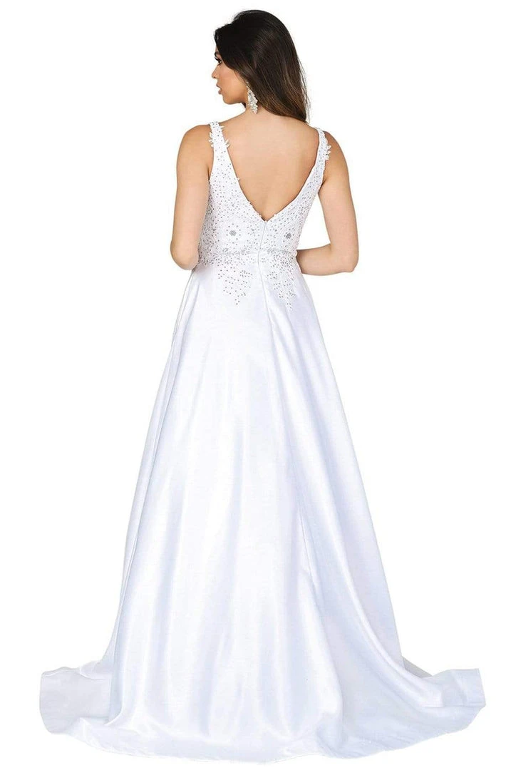 Dancing Queen - 139 Embellished Plunging V-Neck Wedding Gown 4 Dancing Queen - 139 Embellished Plunging V-Neck Wedding Gown