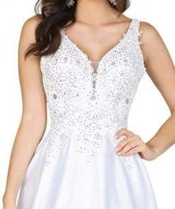 Dancing Queen - 139 Embellished Plunging V-Neck Wedding Gown 7 Dancing Queen - 139 Embellished Plunging V-Neck Wedding Gown