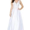 Dancing Queen - 139 Embellished Plunging V-Neck Wedding Gown