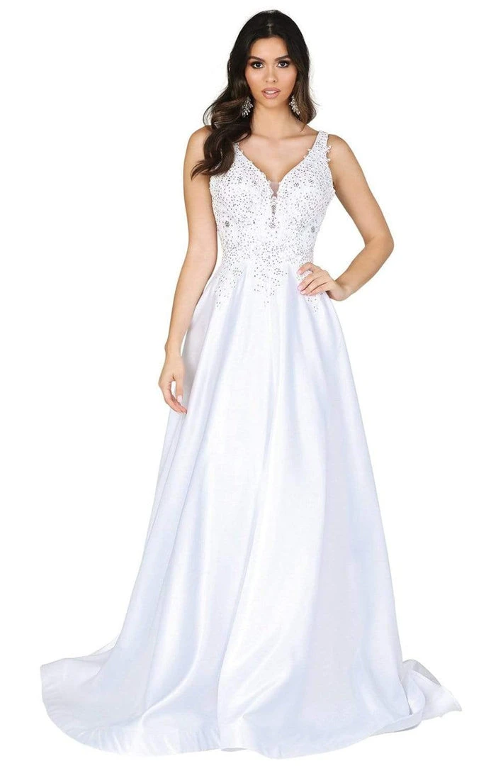 Dancing Queen - 139 Embellished Plunging V-Neck Wedding Gown 3 Dancing Queen - 139 Embellished Plunging V-Neck Wedding Gown