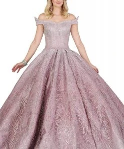 Dancing Queen - 1427 Glitter Off-Shoulder Quinceanera Gown