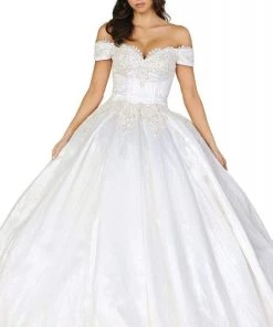 Dancing Queen - 147 Embellished Off-Shoulder Wedding Dress