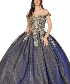 Dancing Queen - 1504 Embroidered Off-Shoulder Pleated Ballgown 10 Dancing Queen - 1504 Embroidered Off-Shoulder Pleated Ballgown