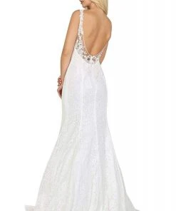 Dancing Queen - 151 Lace V-neck Mermaid Dress With Train 6 Dancing Queen - 151 Lace V-neck Mermaid Dress With Train