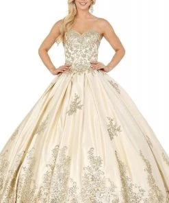 Dancing Queen - 1516 Strapless Embellished Sweetheart Ballgown
