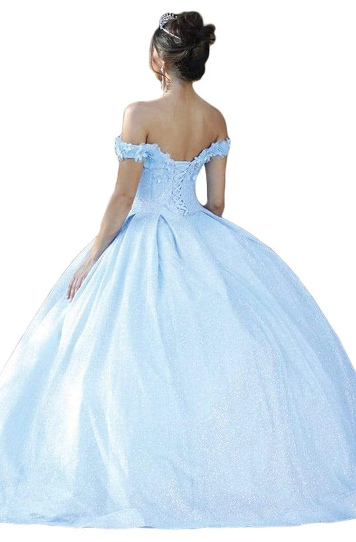 Dancing Queen - 1527 Beaded Floral Appliqued Off Shoulder Ballgown 5 Dancing Queen - 1527 Beaded Floral Appliqued Off Shoulder Ballgown