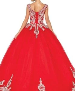 Dancing Queen - 1566 Cap Sleeve Appliqued Ballgown
