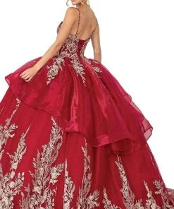 Dancing Queen - 1590 Spaghetti Strap Applique Ballgown