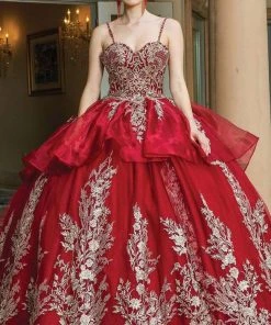 Dancing Queen - 1590 Spaghetti Strap Applique Ballgown