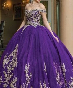 Dancing Queen - 1596 Embroidered Off Shoulder Ballgown 10 Dancing Queen - 1596 Embroidered Off Shoulder Ballgown