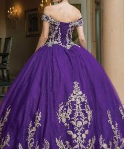 Dancing Queen - 1596 Embroidered Off Shoulder Ballgown