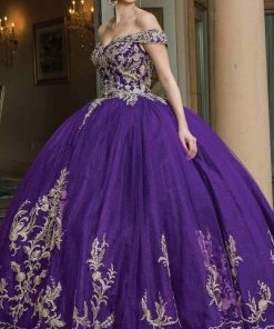 Dancing Queen - 1596 Embroidered Off Shoulder Ballgown