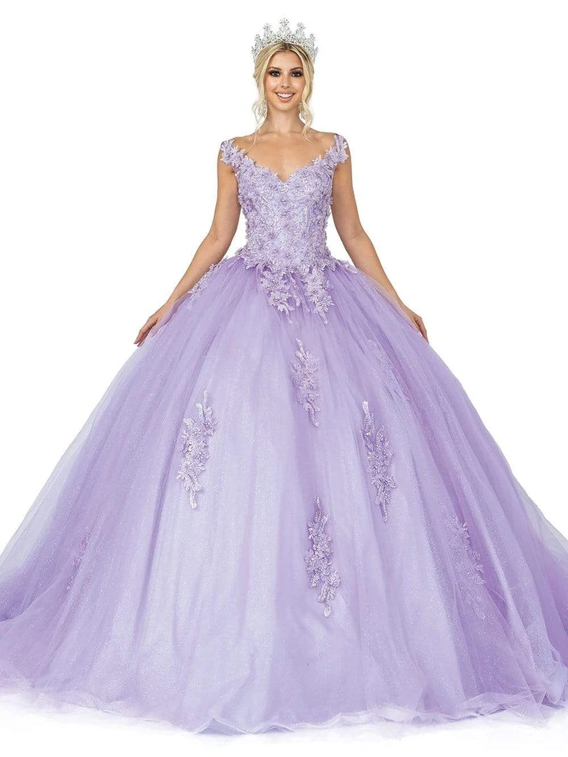 Dancing Queen - 1597 Beaded Floral Lace Applique Tulle Ballgown 5 Dancing Queen - 1597 Beaded Floral Lace Applique Tulle Ballgown
