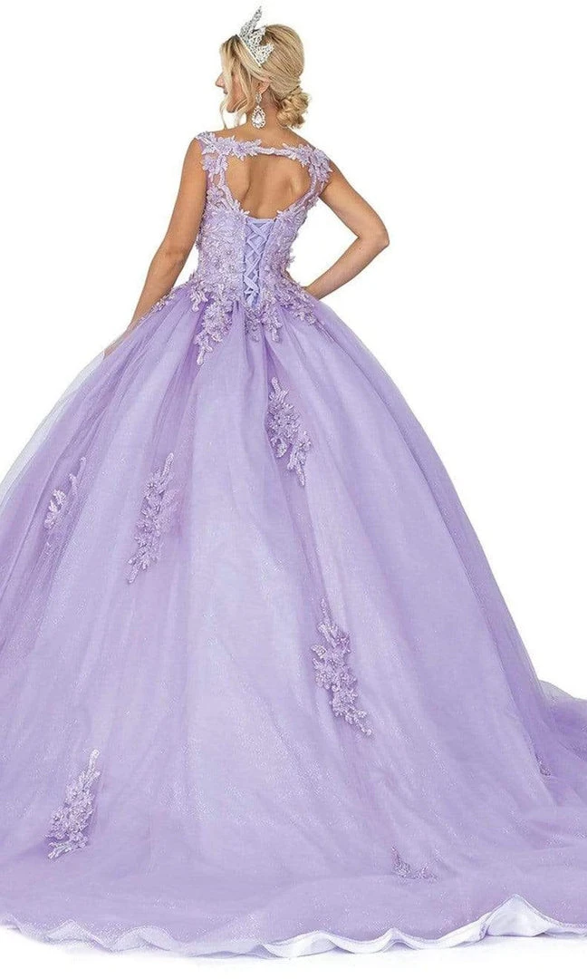 Dancing Queen - 1597 Beaded Floral Lace Applique Tulle Ballgown 4 Dancing Queen - 1597 Beaded Floral Lace Applique Tulle Ballgown