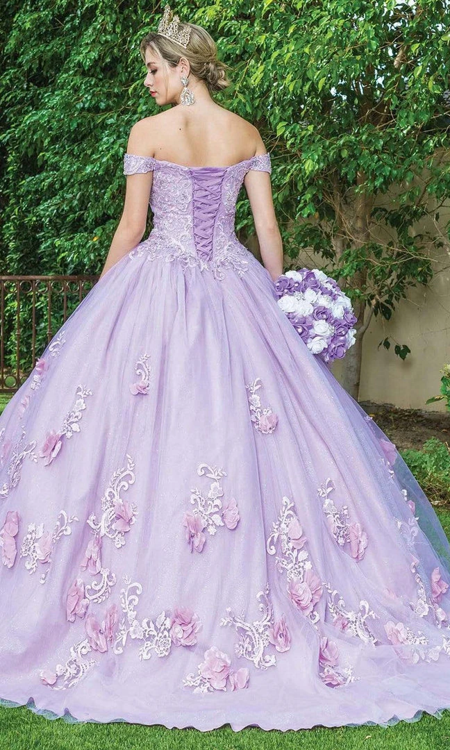 Dancing Queen - 1598 Floral Accented Ballgown 4 Dancing Queen - 1598 Floral Accented Ballgown