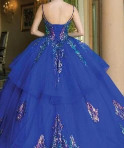 Dancing Queen - 1601 Sequin Ornate Peplum Ballgown