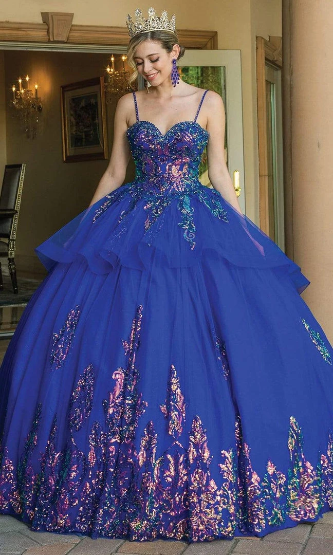 Dancing Queen - 1601 Sequin Ornate Peplum Ballgown 3 Dancing Queen - 1601 Sequin Ornate Peplum Ballgown