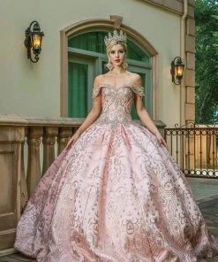 Dancing Queen - 1617 Off Shoulder Glittered Ballgown 7 Dancing Queen - 1617 Off Shoulder Glittered Ballgown