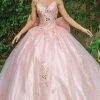 Dancing Queen - 1648 Bedazzled V Neck Gown With Bows And Train