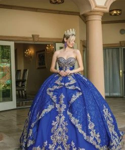 Dancing Queen - 1650 Strapless Royalty Motif Ballgown