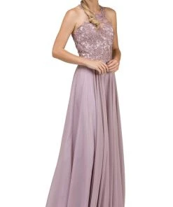 Dancing Queen - 2017 Beaded Lace Halter Prom Dress With Open Back