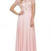 Dancing Queen - 2067 Embellished Sheer Short Sleeve Evening Dress