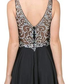 Dancing Queen - 2216 Bejeweled V-neck A-line Prom Dress 10 Dancing Queen - 2216 Bejeweled V-neck A-line Prom Dress