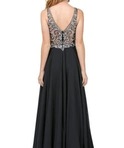 Dancing Queen - 2216 Bejeweled V-neck A-line Prom Dress 9 Dancing Queen - 2216 Bejeweled V-neck A-line Prom Dress