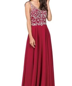 Dancing Queen - 2216 Bejeweled V-neck A-line Prom Dress 11 Dancing Queen - 2216 Bejeweled V-neck A-line Prom Dress