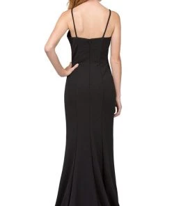 Dancing Queen - 2264 Sleeveless Sleek V-neck Sheath Prom Dress 9 Dancing Queen - 2264 Sleeveless Sleek V-neck Sheath Prom Dress