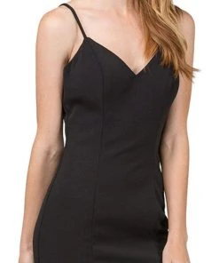 Dancing Queen - 2264 Sleeveless Sleek V-neck Sheath Prom Dress 8 Dancing Queen - 2264 Sleeveless Sleek V-neck Sheath Prom Dress