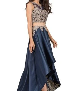 Dancing Queen - 2389 Two Piece Gilded Jewel High Low A-line Prom Dress 11 Dancing Queen - 2389 Two Piece Gilded Jewel High Low A-line Prom Dress
