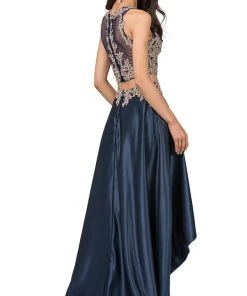 Dancing Queen - 2389 Two Piece Gilded Jewel High Low A-line Prom Dress 9 Dancing Queen - 2389 Two Piece Gilded Jewel High Low A-line Prom Dress
