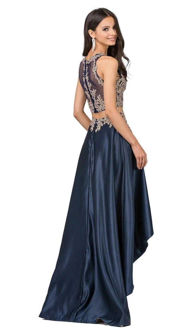 Dancing Queen - 2389 Two Piece Gilded Jewel High Low A-line Prom Dress 5 Dancing Queen - 2389 Two Piece Gilded Jewel High Low A-line Prom Dress