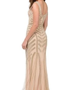 Dancing Queen - 2391 Beaded Plunging Fitted Prom Gown 12 Dancing Queen - 2391 Beaded Plunging Fitted Prom Gown